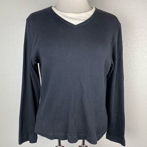 Passports Black and White Long Sleeve Sweater Top Size M